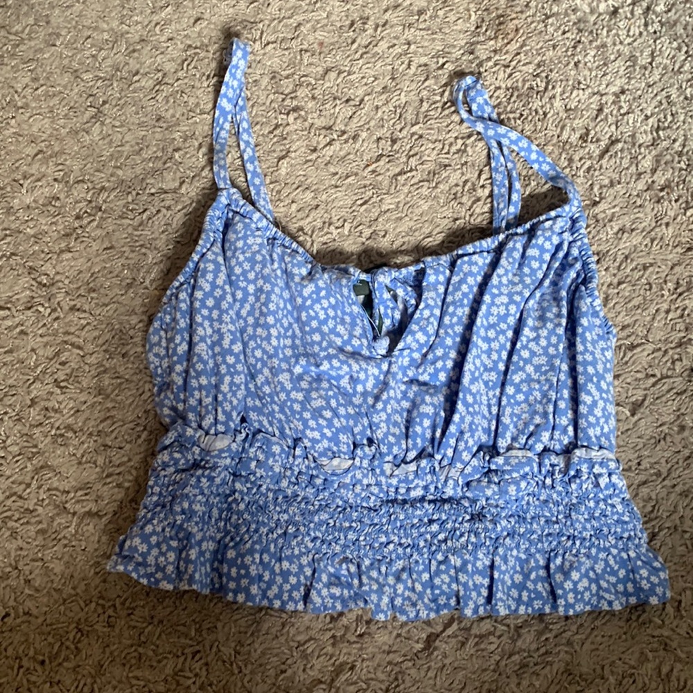 Cropped floral tank top